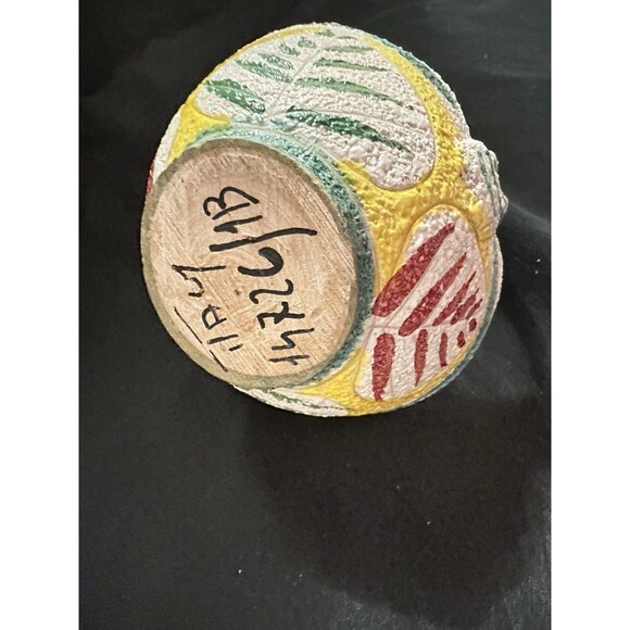 VNTG 1950s Italian Pottery Basket – Textured Glaze Multicolor Decorative Collect - Picture 6 of 9